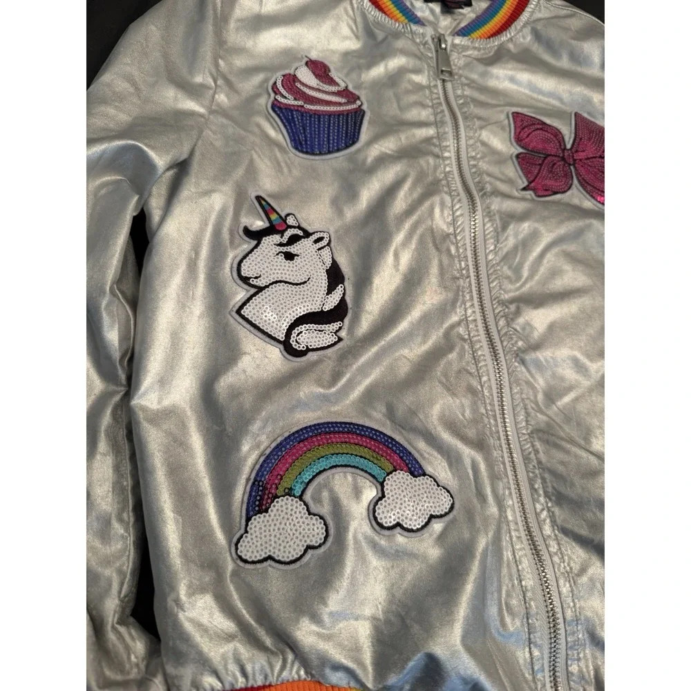 JoJo's Closet Girls Nickelodeon Silver Jacket Size Lg 10/12 (L) JoJo Siwa